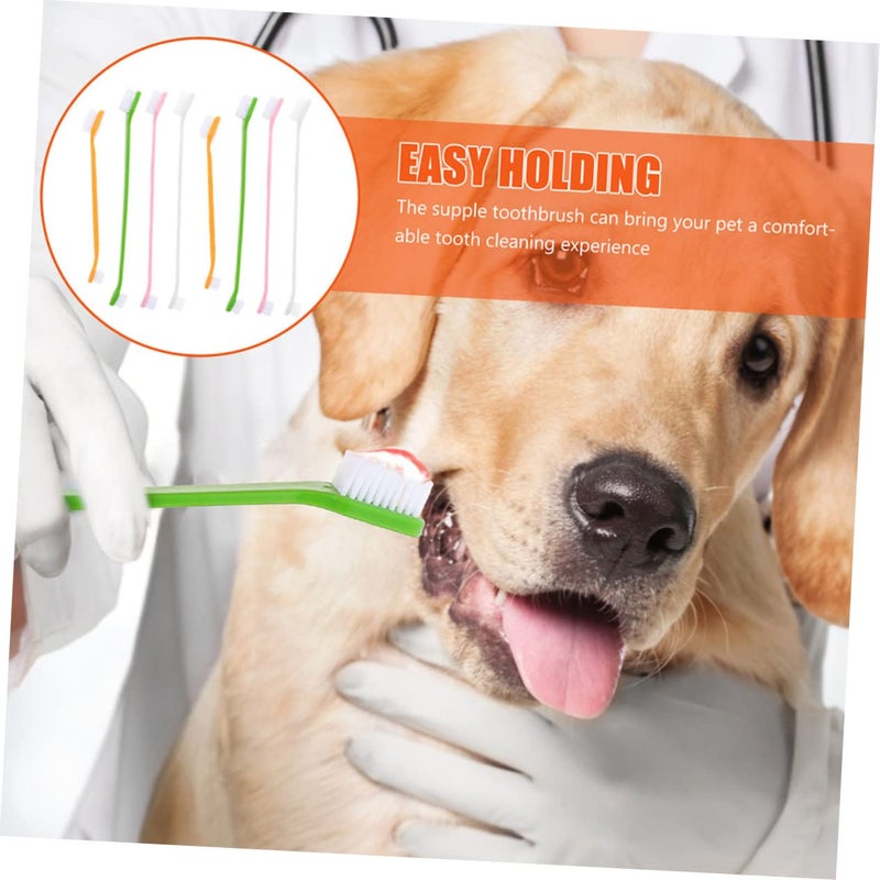 Dual Head Dog Toothbrush 8 Pack Soft Bristles For Puppies And Adult Dogs Oral Care - Image 5
