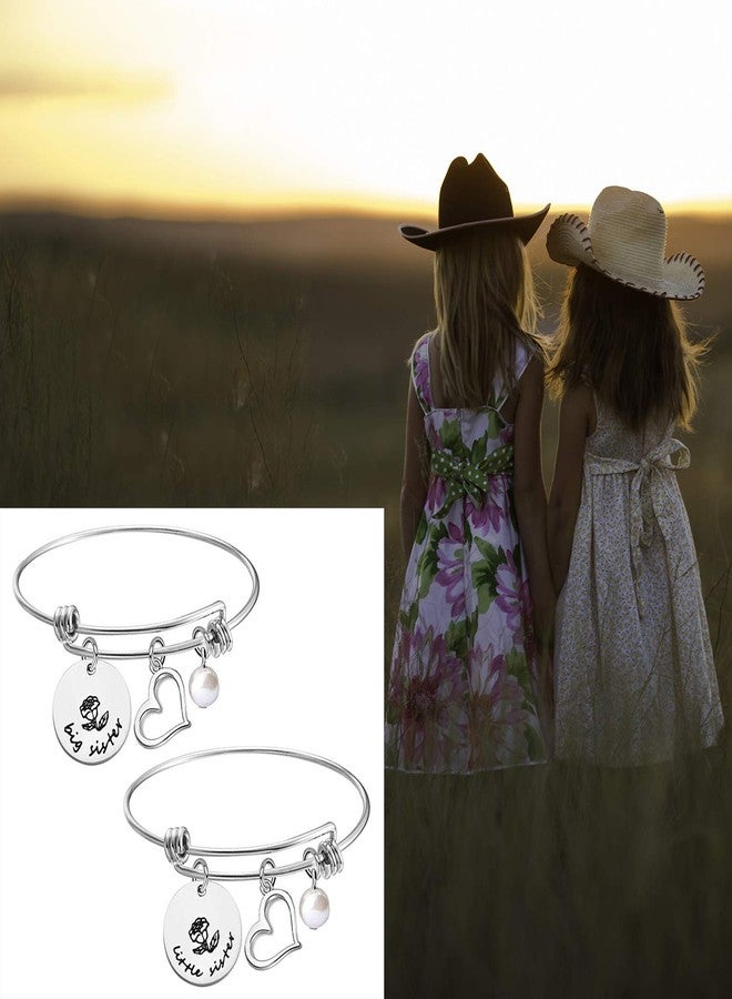 Bobauna Sisters Expandable Wire Bangle Bracelet Set of 2 Sisters Gift Sorority Jewelry - Image 2