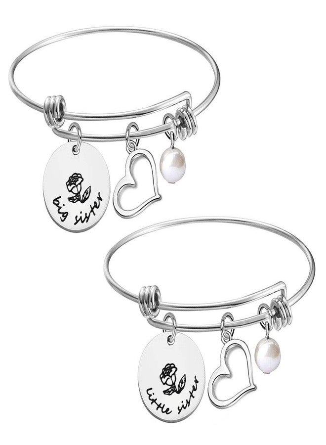 Bobauna Sisters Expandable Wire Bangle Bracelet Set of 2 Sisters Gift Sorority Jewelry - Image 1