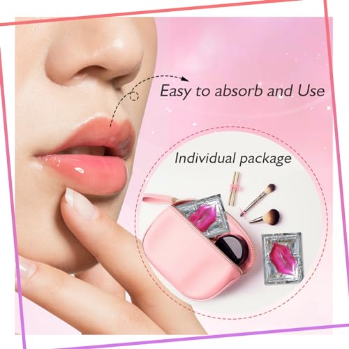 Adofect 30 Pcs Collagen Crystal Lip Masks, Pink Hydrating Lip Mask Set for Dark Lips Treatment -Anti Chapped - Anti Wrinkle Patches, Gifts for Women - Image 4