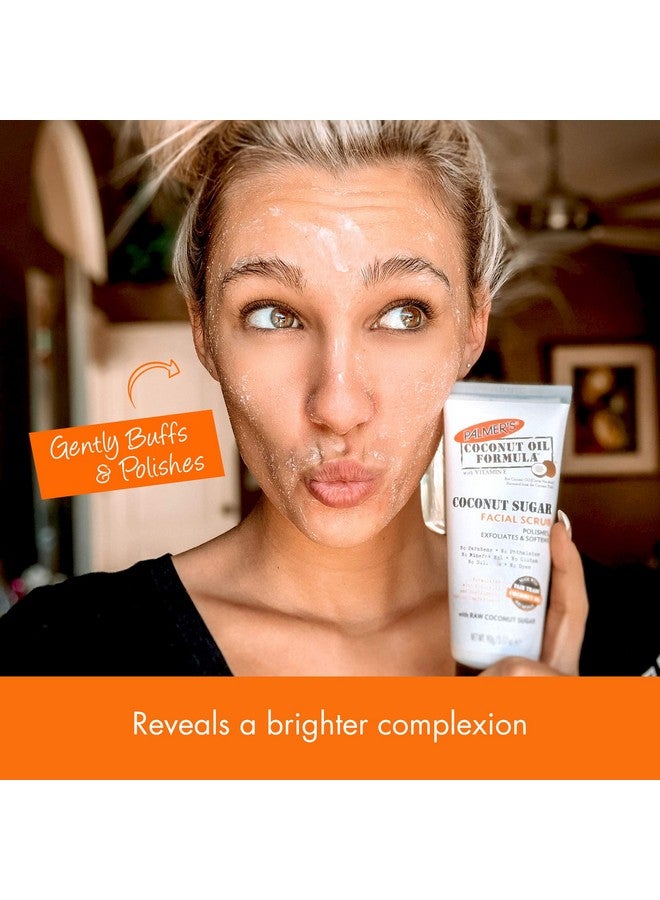 Palmer's Coconut Oil Formula Coconut Sugar Facial Scrub Exfoliator, Face Scrub to Gently Exfoliate Away Dirt and Dead Skin Cells with Chamomile to Soften & Calm, 3.17 Ounces (Pack of 1)