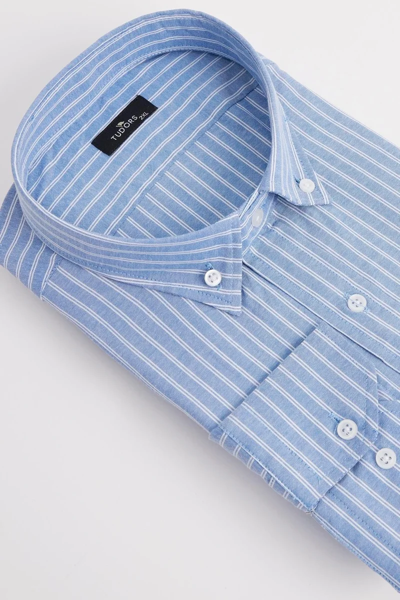 Tudors Oversized Plus Size Striped Men's Shirt