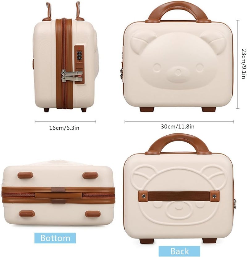 Ladila Mini Suitcase Hard Makeup Case Hand Luggage PressureProof ABS Carrying Elastic Band Small Hard Shell Cosmetic Case for Travel Camping Women Girl CB Style03 - Image 3