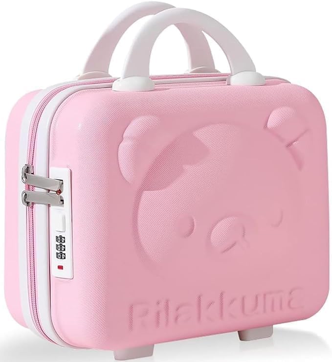 Ladila Mini Suitcase Hard Makeup Case Hand Luggage PressureProof ABS Carrying Elastic Band Small Hard Shell Cosmetic Case for Travel Camping Women Girl CB Style03 - Image 1