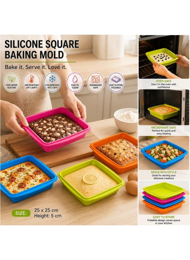 High-quality square silicone baking tray, BPA-free, non-stick, heat-resistant, oven, microwave, and freezer safe, flexible baking tray, dishwasher safe, easy to clean, foldable, and easy to store. - Image 4