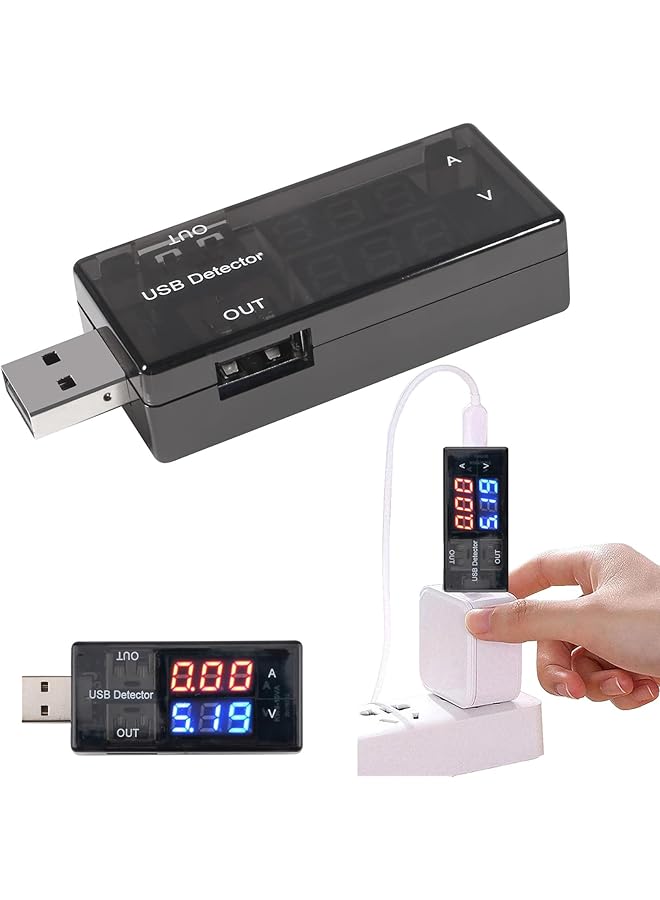 [1Pcs]Usb Tester,Usb Power Meter,Usb Current Meter,3-9V 0-5A Voltage Tester Multimeter,Dual Usb Current Voltage Charging Detector.