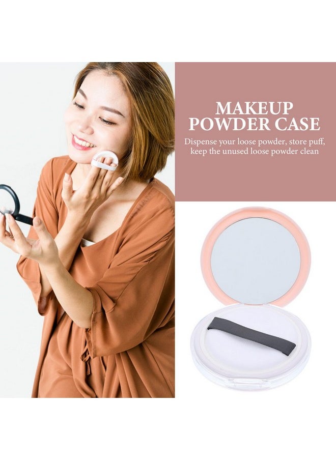 Beaupretty 2Pcs Loose Face Powder Container Empty Powder Compact Makeup Case With Puff And Elasticated Net Sifter Cosmetic Travel Container Pink  - Image 2