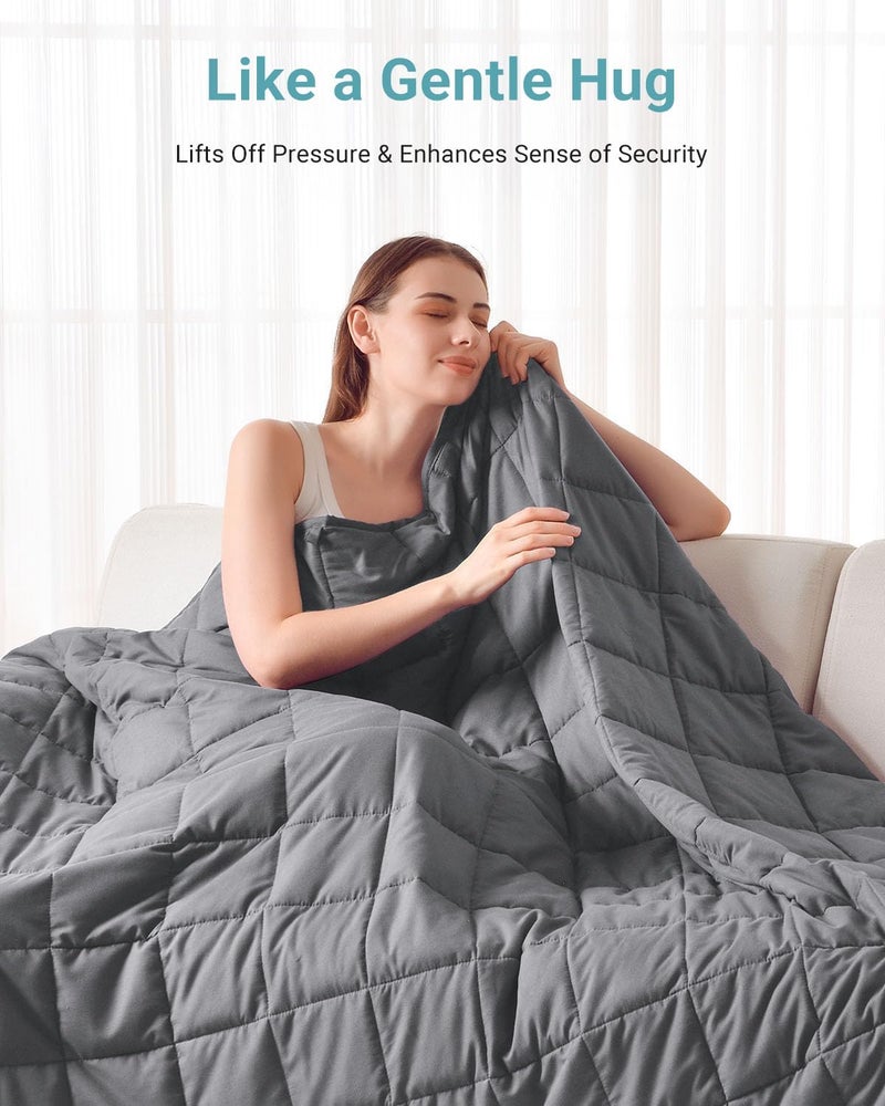 COZI Weighted Blanket for Adults Queen Size (6.8KG, 150cm x 203cm, Grey) Perfect for 55-70KG, Cooling Heavy Soft Thick Blanket with Premium Glass Beads for Sleeping-All-Season Fall Winter - Image 3