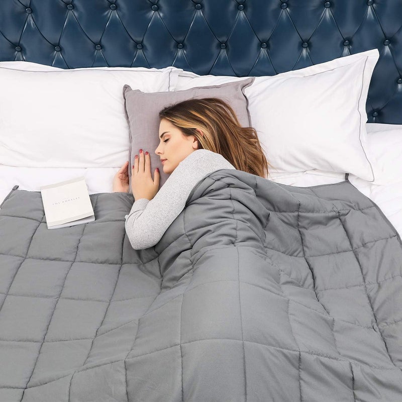 COZI Weighted Blanket for Adults Queen Size (6.8KG, 150cm x 203cm, Grey) Perfect for 55-70KG, Cooling Heavy Soft Thick Blanket with Premium Glass Beads for Sleeping-All-Season Fall Winter - Image 1
