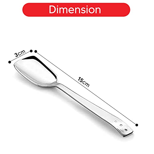 Shapes White Dot Stainless Steel Ice-Cream Spoon,Set of 12 Pcs. (14 cm.) - Image 2