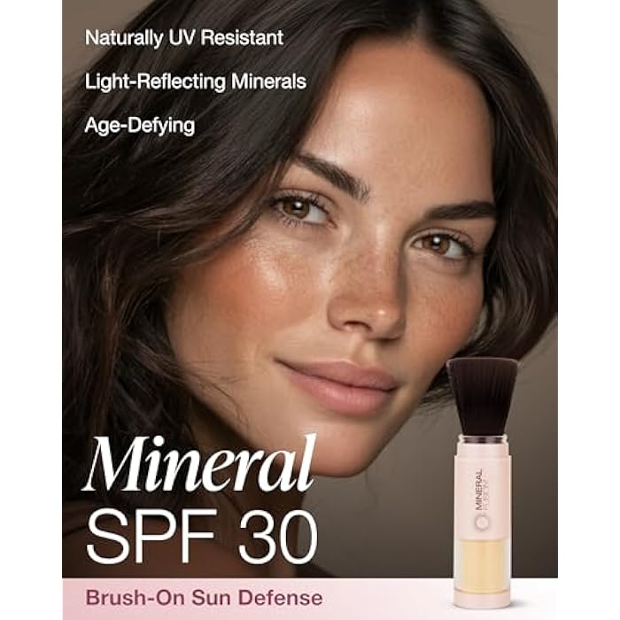 Mineral Fusion Brush-On Powder Sunscreen for Face SPF 30 | Transluscent Natural Daily Sun Care with UVA UVB Protection | Hypoallergenic, Non-Toxic | TSA & Travel Friendly - Image 2