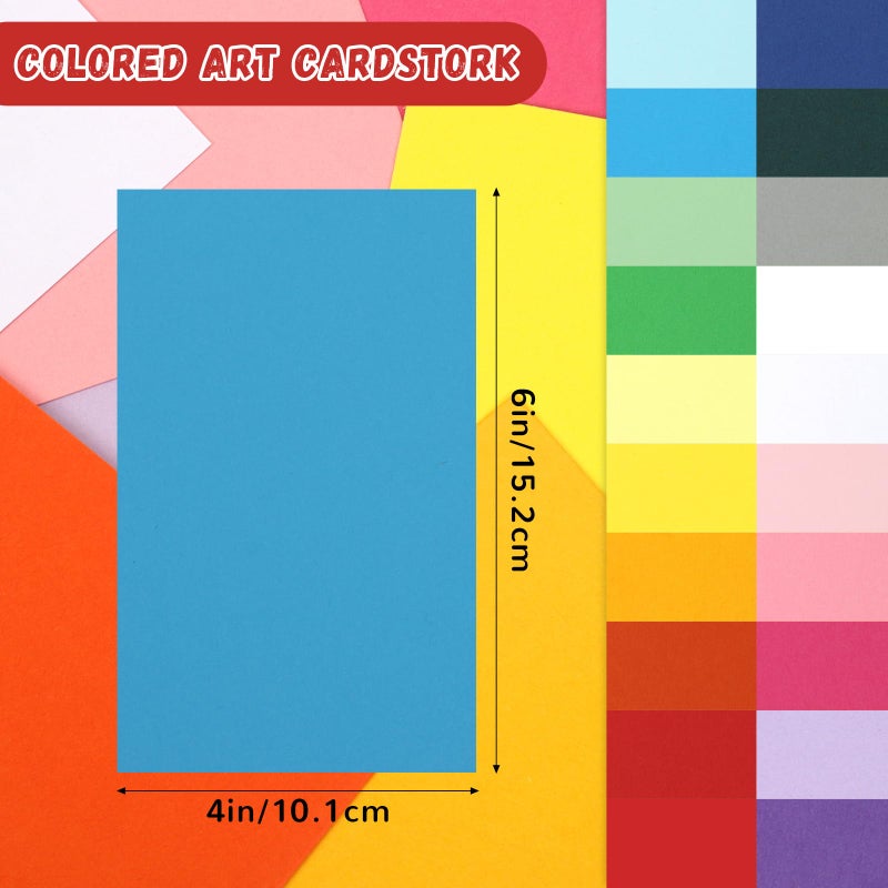 Nitelemn 100 Sheets Rainbow Colored Cardstock Index Card Blank Colorful Thick Paper 92LB/250gsm Cards Stock for Invitations, Postcards, Photos, DIY Crafts Greeting Card Making Scrapbook Supplies (4 x 6Inch) - Image 2