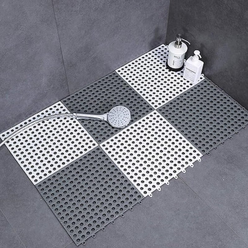 TASKRA Interlocking Rubber Floor Tiles with Drainage Holes & Raised Columns – Non-Slip, Anti-Skid Flooring for Bathrooms, Showers, Pools, Kitchens & Wet Areas (10) - Image 3