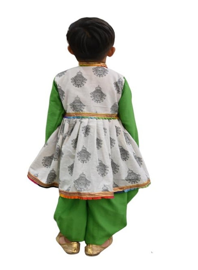 Aglare Gujarati Kedia Dhoti Dress For Boys,kedia,Kurta set for boys small and adult,STITCHED White - Image 3