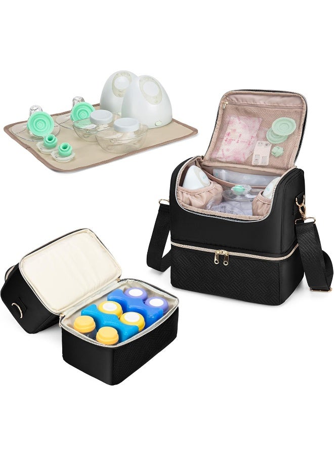 Fasrom Breast Pump Bag with Cooler Compartment Compatible with Elvie and Medela Pump - Image 1