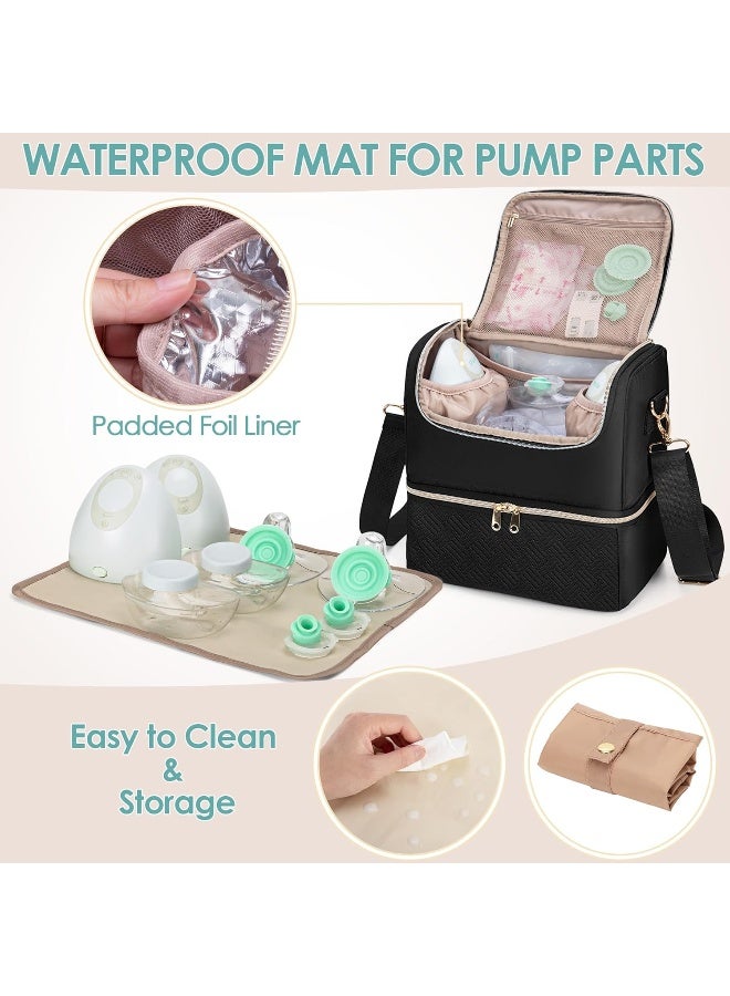 Fasrom Breast Pump Bag with Cooler Compartment Compatible with Elvie and Medela Pump - Image 3