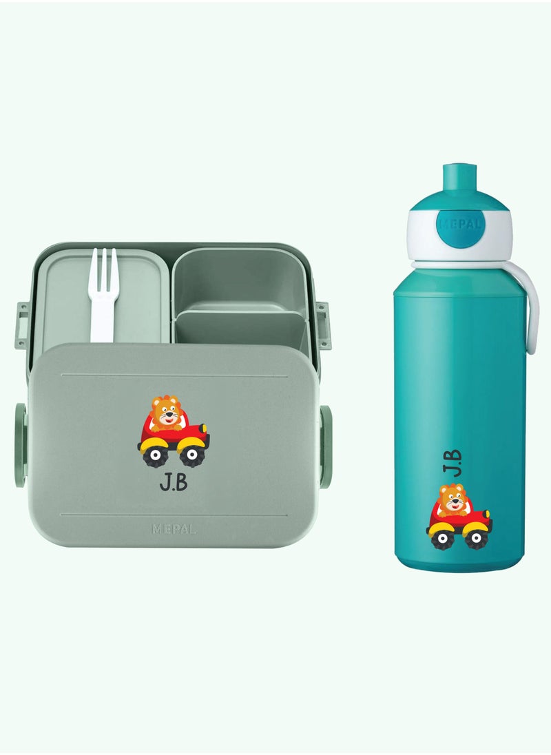 Share the Love - Small Bundle - Personalised Lunch Box with Personalised Water Bottle for Kids School - Image 1