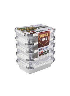 Hotpack حاوية ألمنيوم هوت باك 8389 + غطاء 50 قطعة عرض 4 + 1  - Image 3