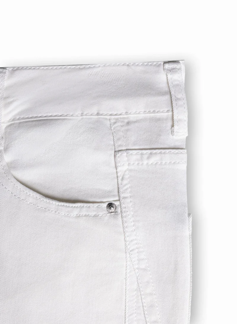 Shapes WHITE PANELED WIDE JEANS for Women | Best Price UAE