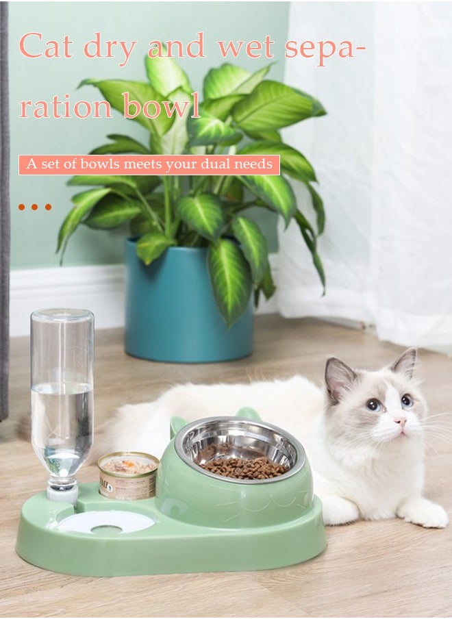 DUNISO 2 in 1 Dog Cat Bowls Water and Food Bowl Set, 15°Tilted Raised Cat Bowls with Automatic Water Dispenser Bottle and Detachable Cat Dish, Pet Feeder for Small or Medium Dogs Cats Puppy Kitten Rabbit Easy to Clean  - Image 3
