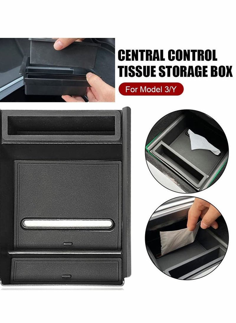 SYOSI Center Console Organizer Tray for Tesla Model 3 Model Y 2021, Hidden Drawer Storage Box with Tissue Storage Design - Image 3