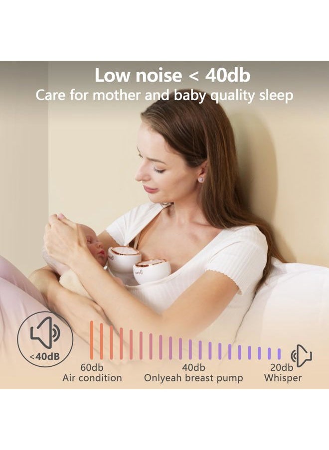 Onlyeah - Hands Free Breast Pump, Wearable Breast Pump Portable Breast Pump Electric Breast Pump Hands Free,3 Modes-9 Levels Painless Low Noise Touch Screen Baby Pump with 1 Pack (2) - Image 1