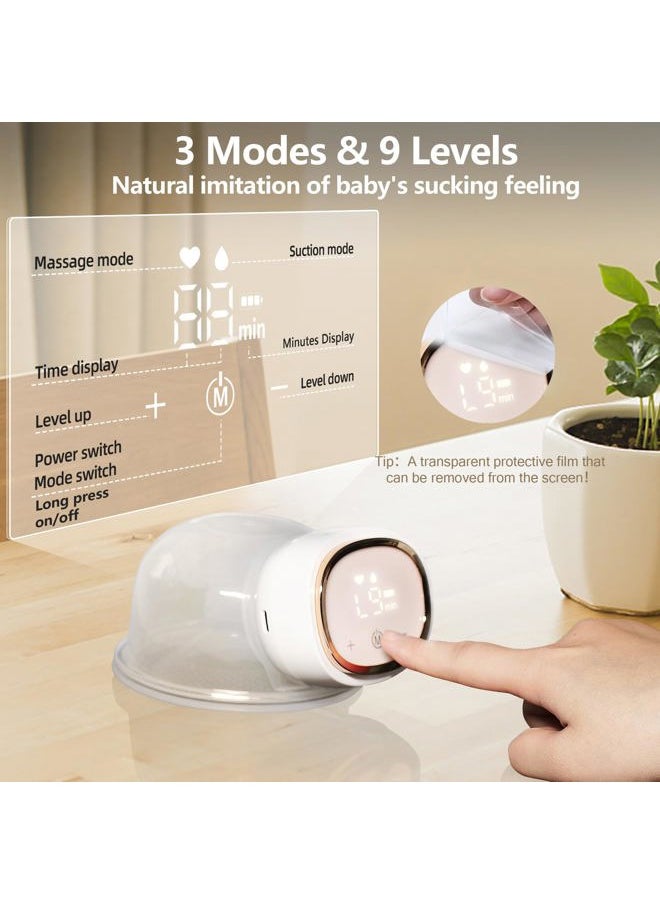 Onlyeah - Hands Free Breast Pump, Wearable Breast Pump Portable Breast Pump Electric Breast Pump Hands Free,3 Modes-9 Levels Painless Low Noise Touch Screen Baby Pump with 1 Pack (2) - Image 1