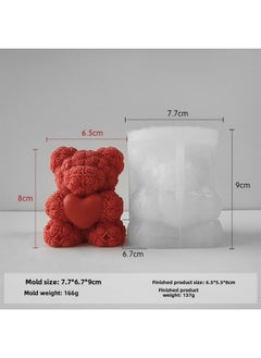 Generic Bear Aromatherapy Candle Mold Diy Valentine's Day Handmade Soap Expansion Stone Gift Chocolate Silicone Baking Tool-Specifications:Love Bear (8cm)J-0916  - Image 1