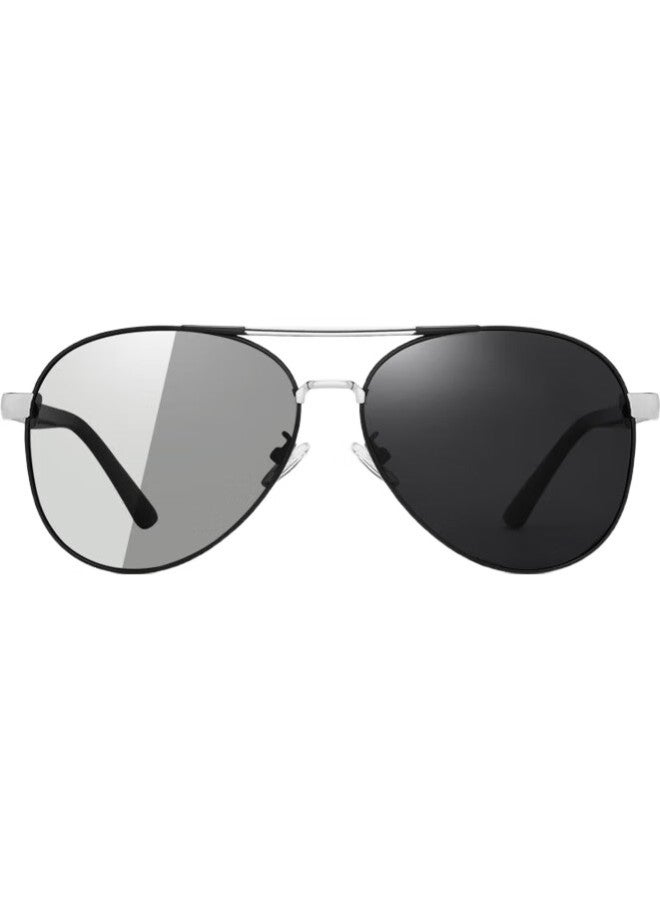Lesca Lunetier Day And Night Polarized Uv Protection Sunglasses, All-Black Frame With Photochromic Lenses (Day And Night Use) - Image 2