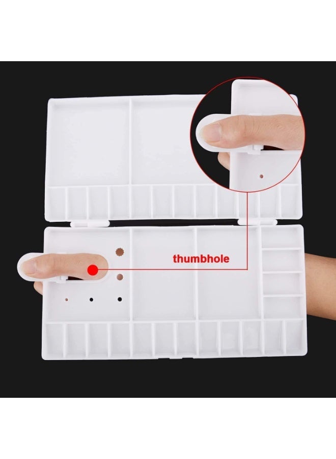 ChicAbode مجموعة أحبار مائية، صندوق طلاء قابل للطي، حامل لوحات طلاء بلاستيكي، فتحة للإبهام وحاملات فرشاة، سهل الحمل، للمبدعين، طلاب الفنون، النشطاء، الرسامين، أبيض - Image 5