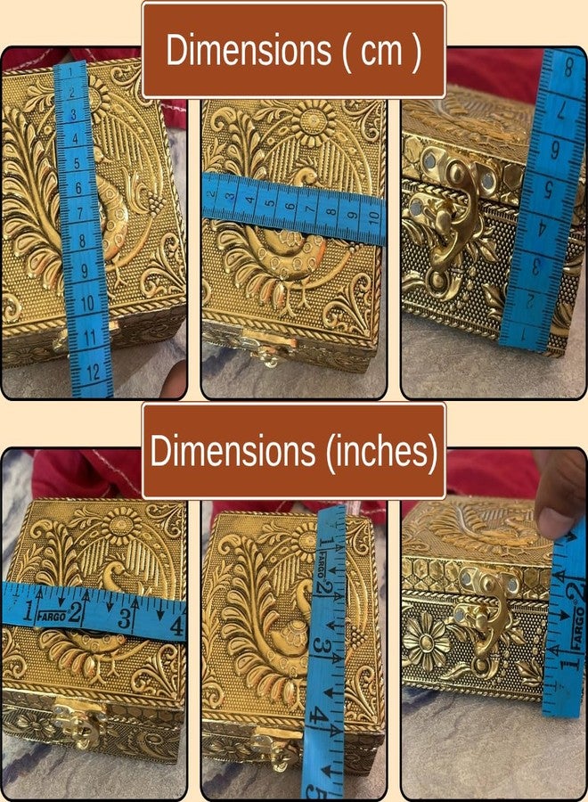 Trendifly Wooden Oxidised Jewellery Organiser Storage Box Small For Women | Wood Jewel Necklace Earrings Ring Multipurpose Storage Organizer Box | Wedding Anniversary Pooja Return Gift Favors - Image 3
