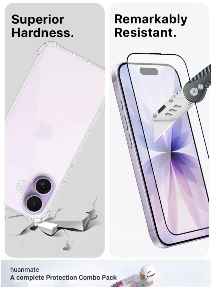 iPhone 17 Case Clear Cover Anti-Yellowing Cases with Screen Protector and Camera Lens Protector, Full Coverage Set for Apple iPhone 17 6.3 inch - Image 5