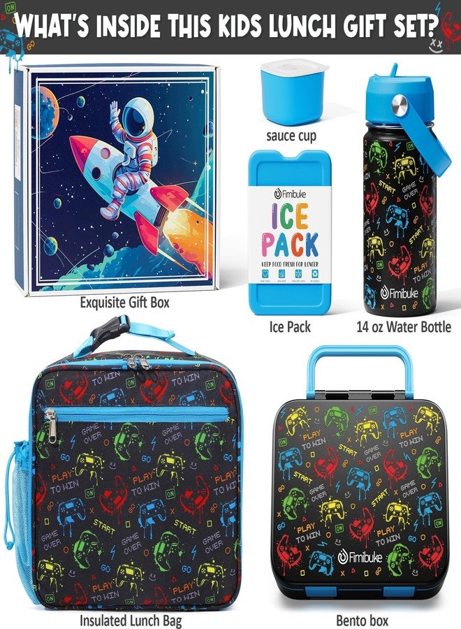 Fimibuke Bento Lunch Box for Kids - Toddler Bento Snack box with 3 Compartments, Stainless Steel Insulated Water Bottle, Lunch Bag, Ice Pack Set, Back to School Birthday Gifts for Ages 3-12 Girls Boys - Image 2