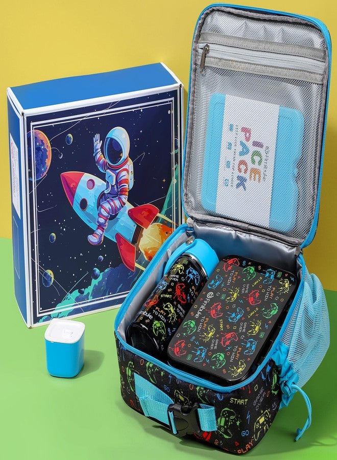 Fimibuke Bento Lunch Box for Kids - Toddler Bento Snack box with 3 Compartments, Stainless Steel Insulated Water Bottle, Lunch Bag, Ice Pack Set, Back to School Birthday Gifts for Ages 3-12 Girls Boys - Image 3