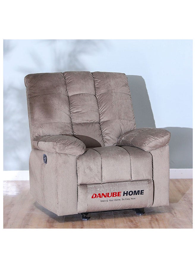 DANUBE HOME V2 Simone 1 Seater Fabric Recliner Sofa Modern Design One Seat Relaxing Chair Living Room Furniture 95x74x105cm Light Brown  - Image 4