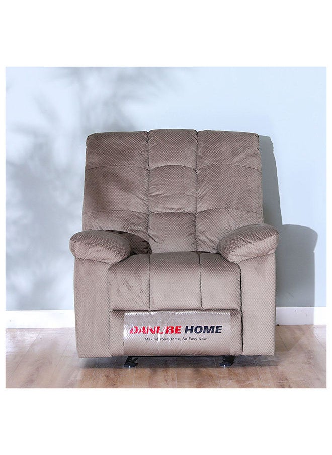 DANUBE HOME V2 Simone 1 Seater Fabric Recliner Sofa Modern Design One Seat Relaxing Chair Living Room Furniture 95x74x105cm Light Brown  - Image 3