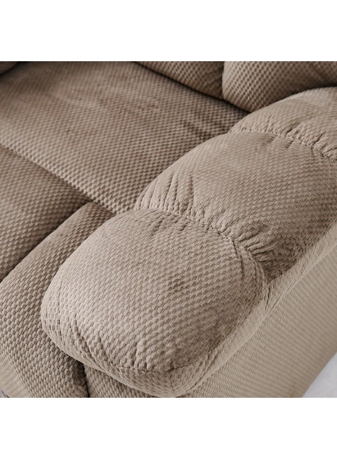 DANUBE HOME Simone 1 Seater Fabric Recliner Sofa I Modern Design One Seat Relaxing Chair I Living Room Furniture L 95 x W 74 x H 105 cm - Light Brown - Image 2