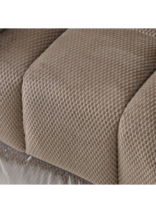 DANUBE HOME Simone 1 Seater Fabric Recliner Sofa I Modern Design One Seat Relaxing Chair I Living Room Furniture L 95 x W 74 x H 105 cm - Light Brown - Image 3