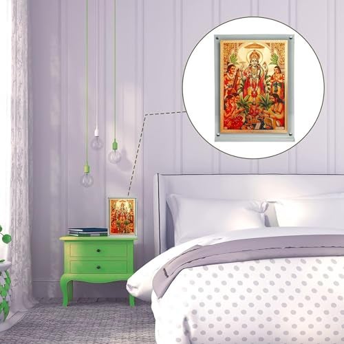 Hawai Gold Plated Shree Satyanarayana Swamy Vishnu Photo with Transparent Acrylic Magentic Tabletop Home Décor Religious Photo Frame, 8x5.8 inch Frame SFDI00466_ACRYLIC - Image 4