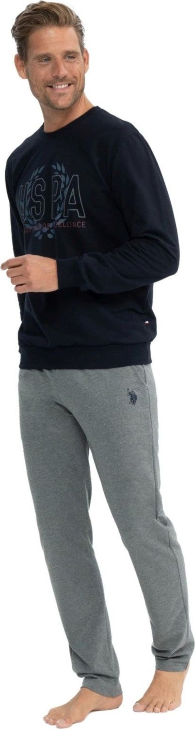 U.S. Polo Assn. 18824 Men's Navy Blue Long Sleeve Round Neck Two Thread Tracksuit Set - Image 1