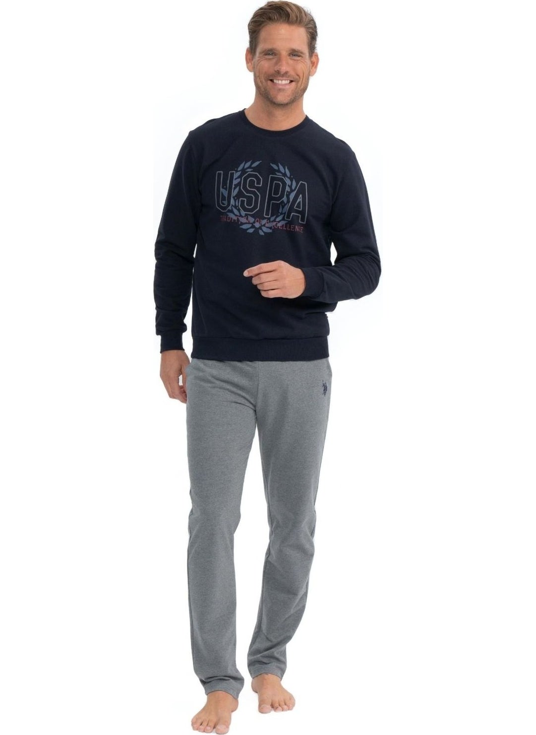 18824 Men's Navy Blue Long Sleeve Round Neck Two Thread Tracksuit Set - pzsku/Z1481C2A0F9A244368F1EZ/45/_/1730369782/4603dd6d-eb5d-4b17-828f-69609a570c6a