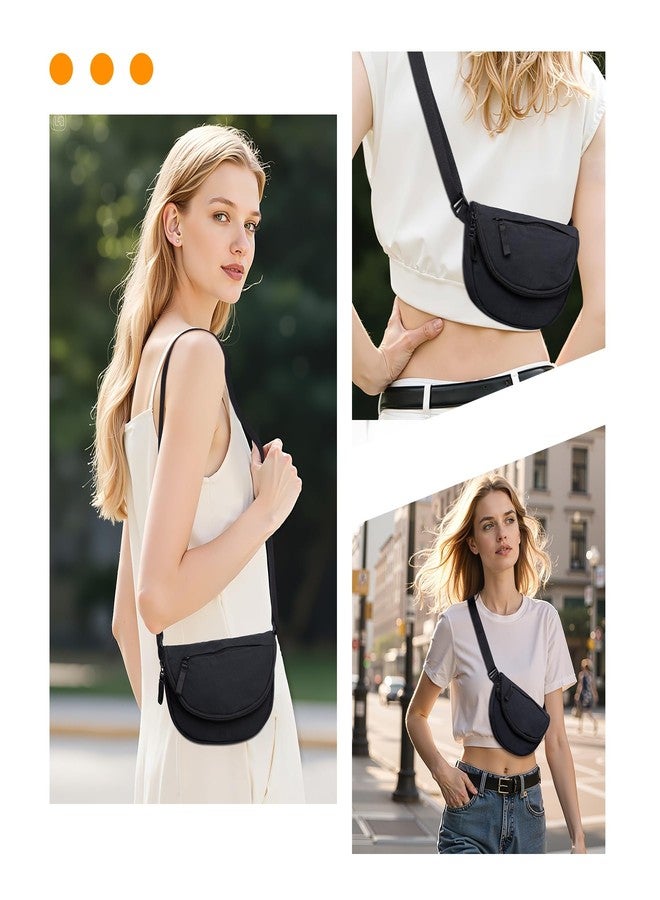 Rancco Crescent Bag Shoulder Bag for Women Men, Fashion Nylon Folding Crossbody Bag with Adjustable Strap, Lightweight Shoulder Bags with Inner Pocket For Outdoors Travel Work - Image 5