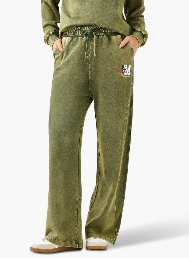 اس بي كاركترز Cotton Wide Leg Pants with Mickey Mouse Print