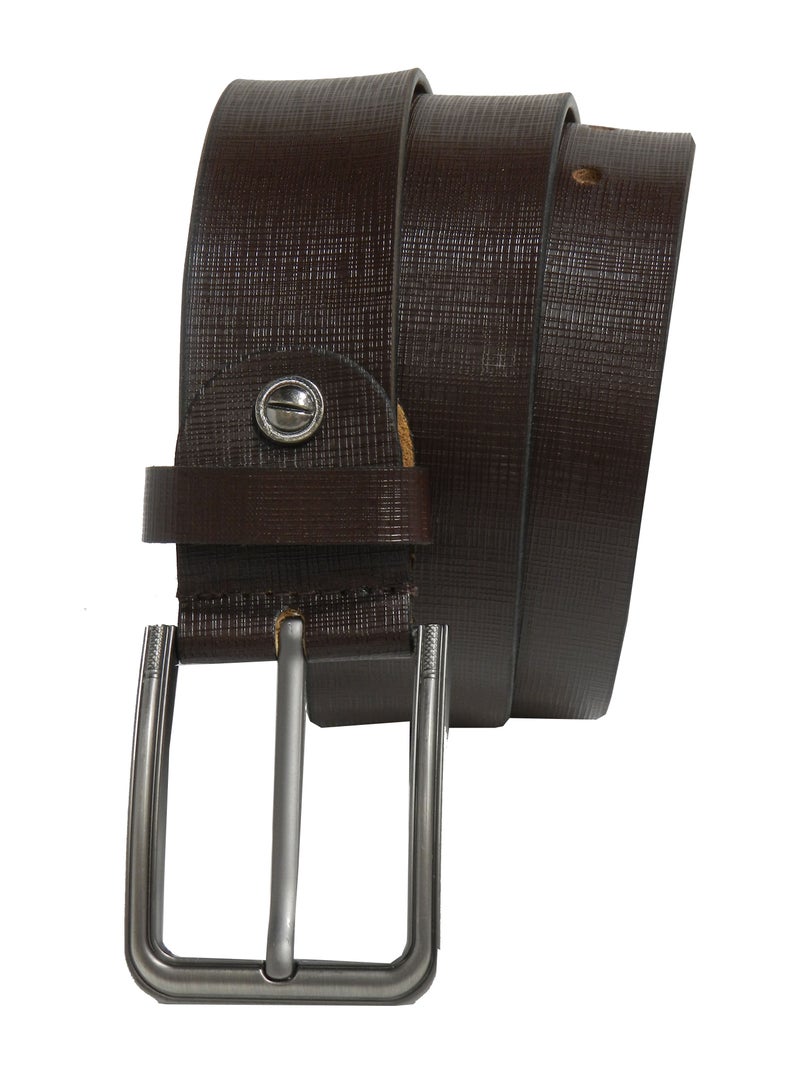 LAVERI LEATHER GENUINE LEATHER 40MM FORMAL AND CASUAL BROWN BELT FOR MENS - Image 2