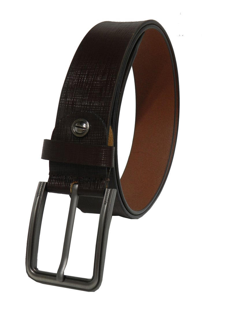 LAVERI LEATHER GENUINE LEATHER 40MM FORMAL AND CASUAL BROWN BELT FOR MENS - Image 4