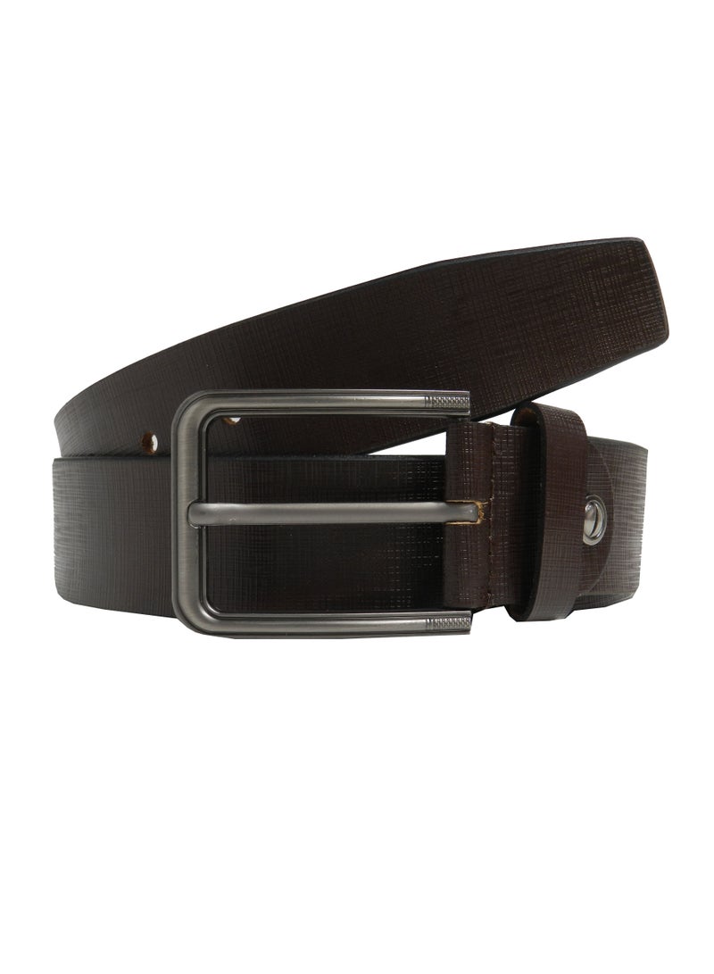 LAVERI LEATHER GENUINE LEATHER 40MM FORMAL AND CASUAL BROWN BELT FOR MENS - Image 1