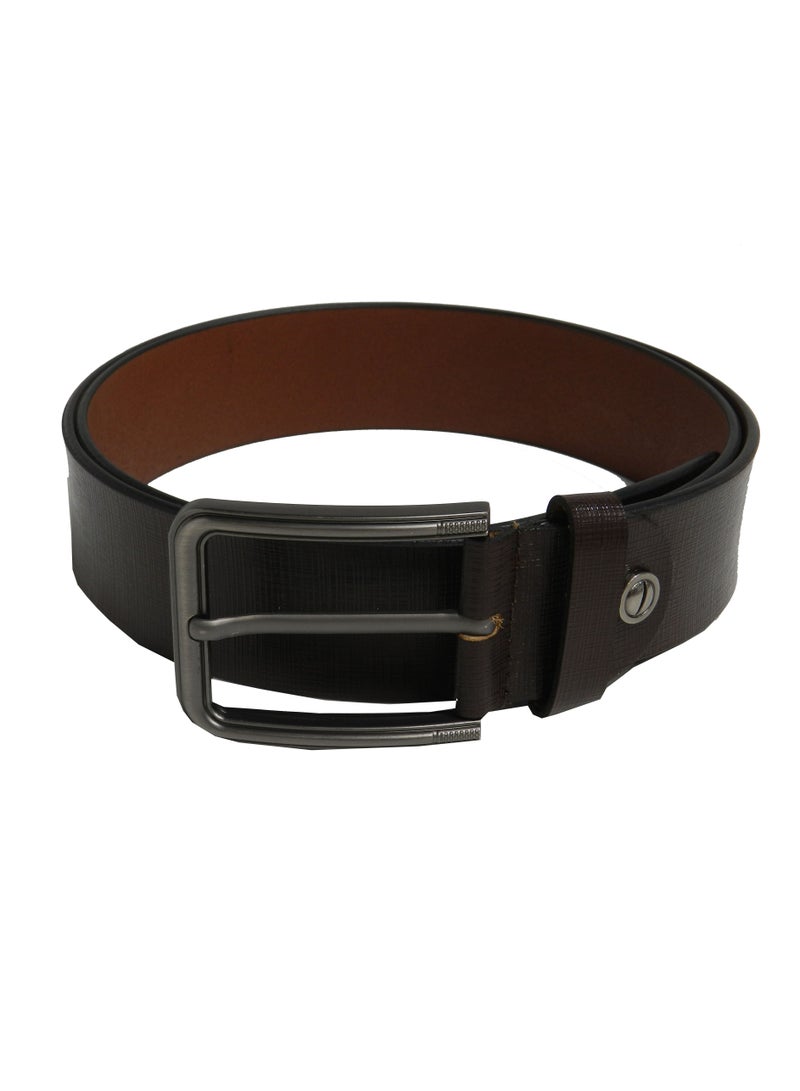 LAVERI LEATHER GENUINE LEATHER 40MM FORMAL AND CASUAL BROWN BELT FOR MENS - Image 3