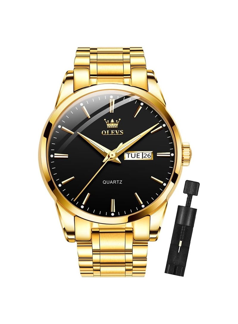 أوليفز ساعات OLEVS للرجال كاجوال تناظرية كوارتز تاريخ ساعة مقاومة للماء بسيطة وجه كبير معصم عصري 6898 - Image 1