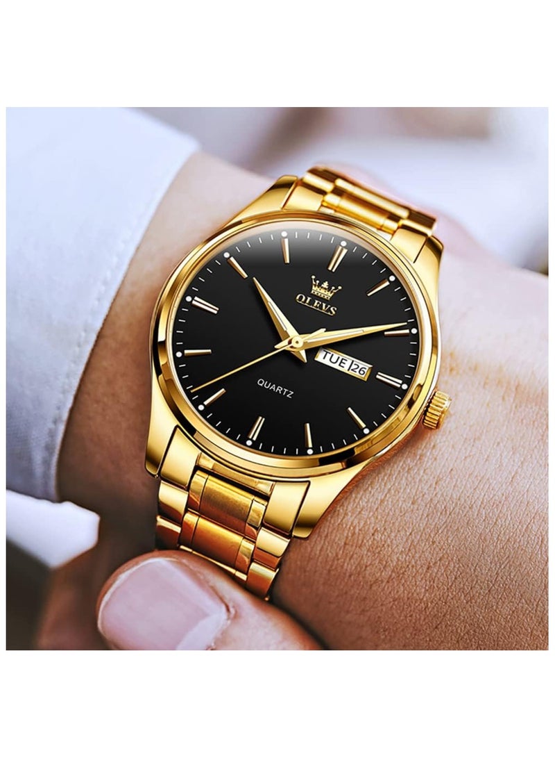 أوليفز ساعات OLEVS للرجال كاجوال تناظرية كوارتز تاريخ ساعة مقاومة للماء بسيطة وجه كبير معصم عصري 6898 - Image 4