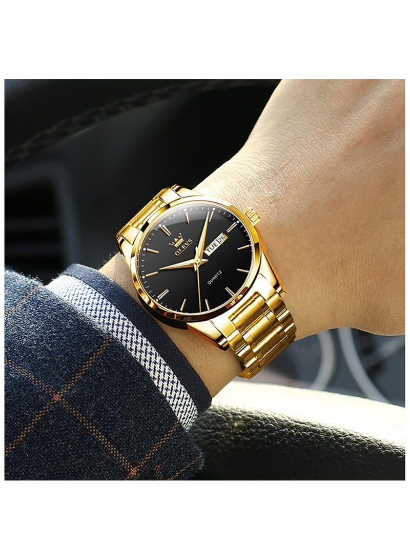 أوليفز ساعات OLEVS للرجال كاجوال تناظرية كوارتز تاريخ ساعة مقاومة للماء بسيطة وجه كبير معصم عصري 6898 - Image 2